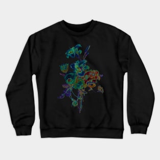 Black Panther Art - Glowing Flowers in the Dark 1 Crewneck Sweatshirt